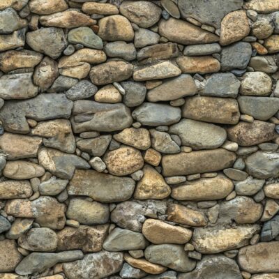 Natural round stone wall seamless texture