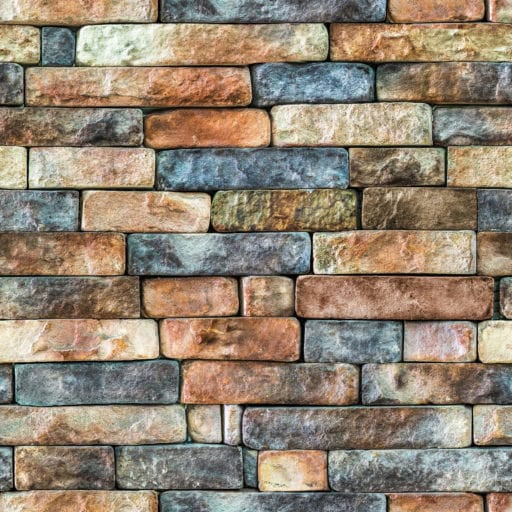 Multicolored stone wall