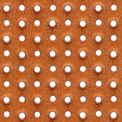 Rusty industrial perforated steel