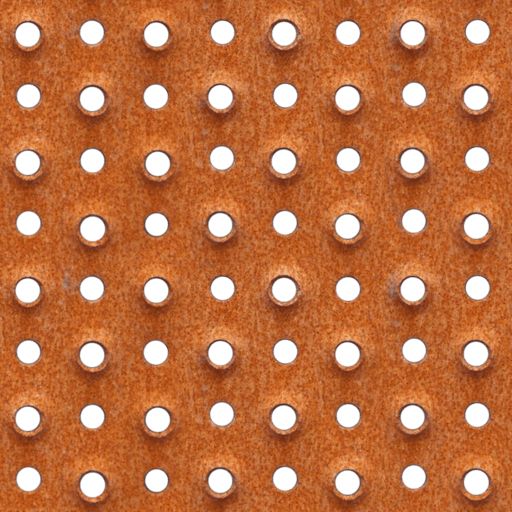 Rusty industrial perforated steel