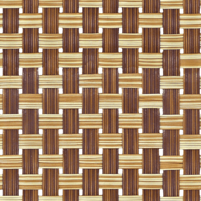 Woven strips of rattan of different shades