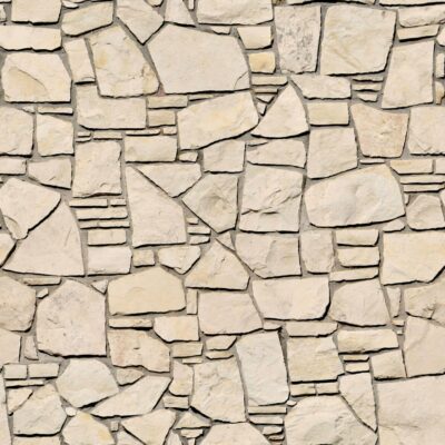 Warm and soft wall with irregular stones