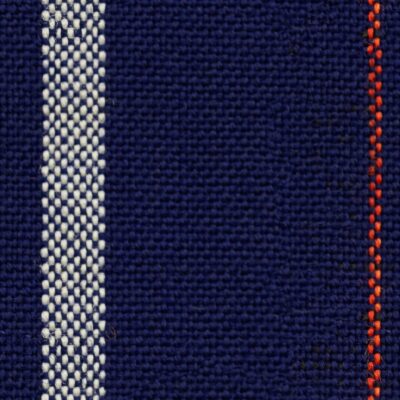 Blue woven cloth with white and red stripes pattern