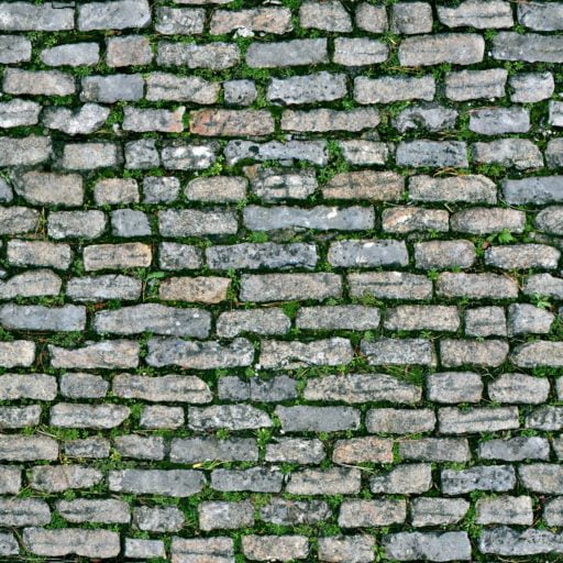 Rectangular stone pavement with grass seamless texture