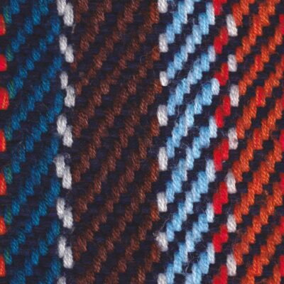 Knitted scarf with blue and red shades