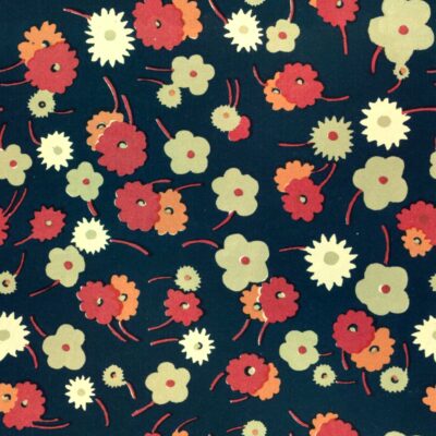 Pattern of colorful flowers on dark background