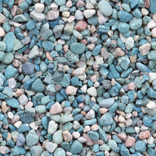 Blue and white river pebbles