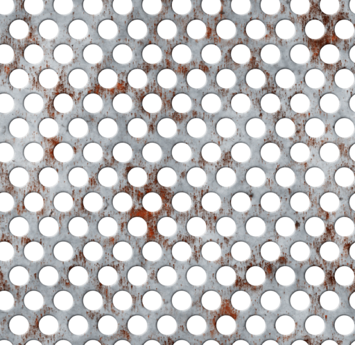 Slightly rusty Perforated Metal Sheet seamless texture