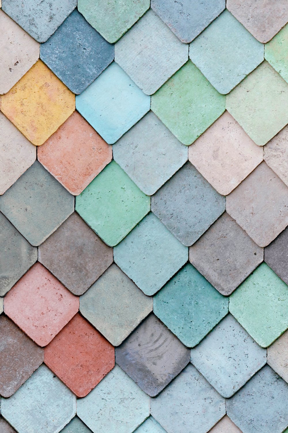 multi coloured tiles close-up