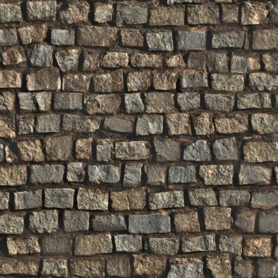 Stone wall with mortar