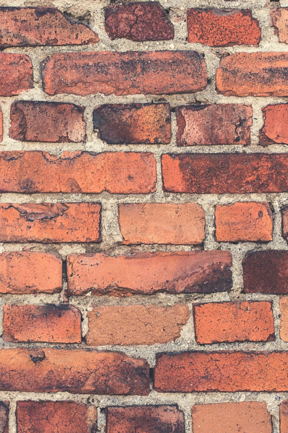 Rustic brick wall close-up