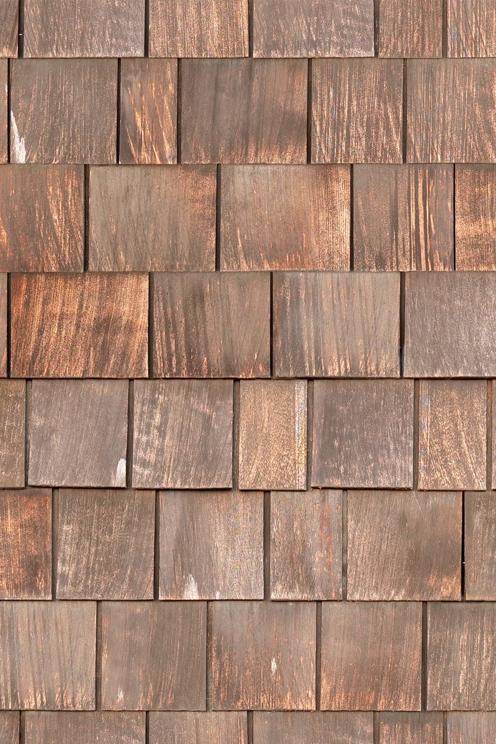 aged vertical wooden shingles - close up