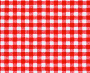 Checkered red and white fabric