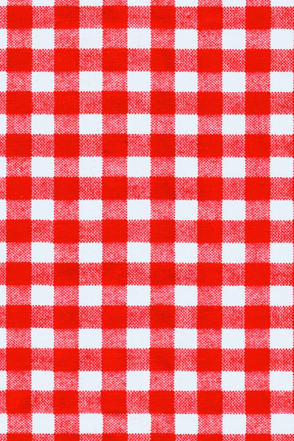 Checkered red and white fabric - close up