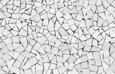 Shattered white mosaic wall - seamless texture