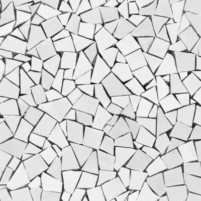 Shattered white mosaic wall