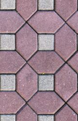 Red & white geometric stone tile