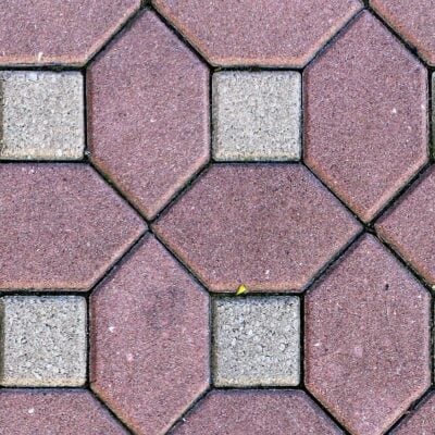 Red & White Geometric Stone Tile