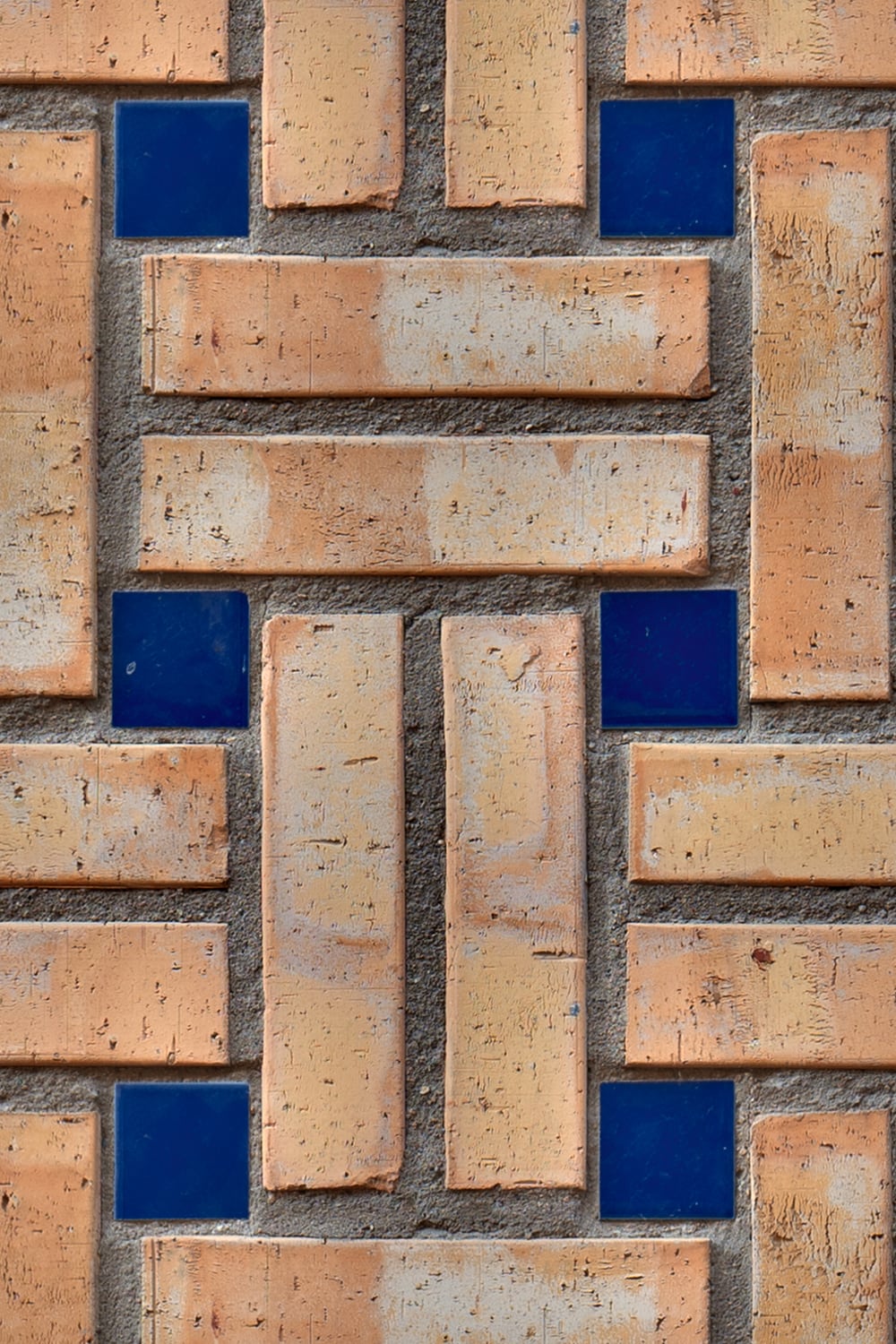 decorative crosshatch brick wall close-up