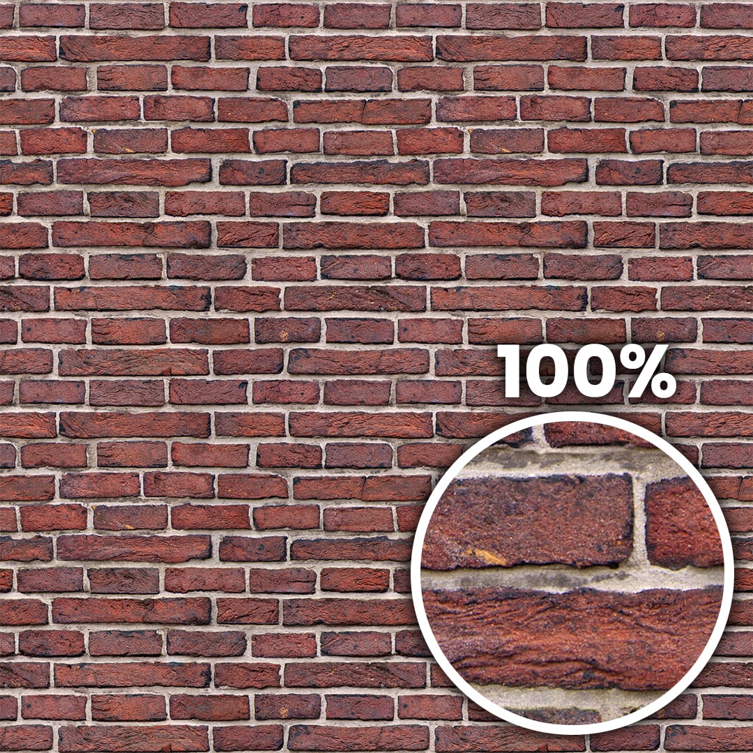 Tiling preview of a dark red brick wall with coarse surface