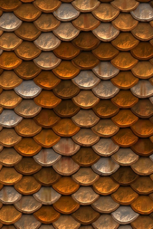 Gold and Silver Roof Tiling