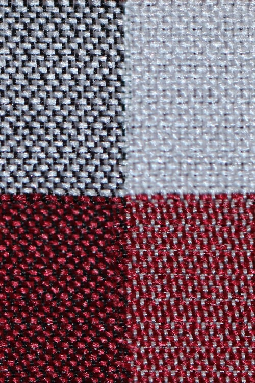 Close-up of a tablecloth with classic geometric checkerboard pattern