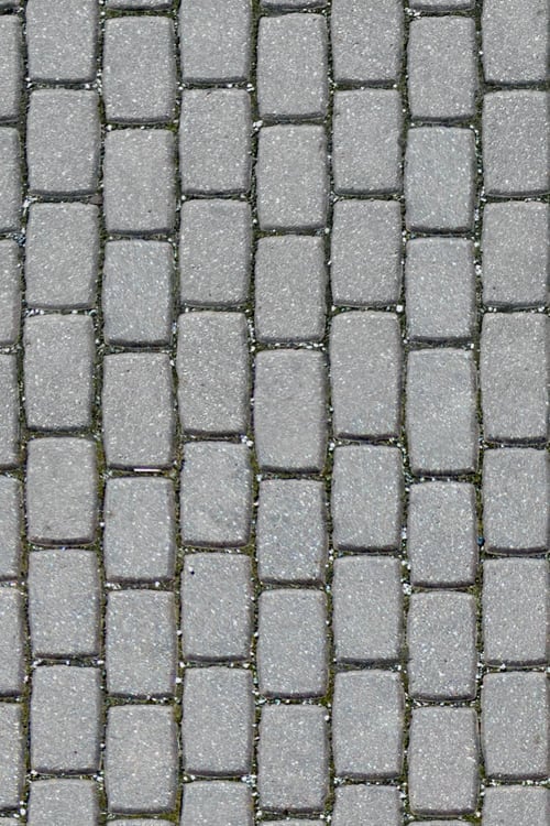 Rectangular Concrete Brick Pavement with Grass