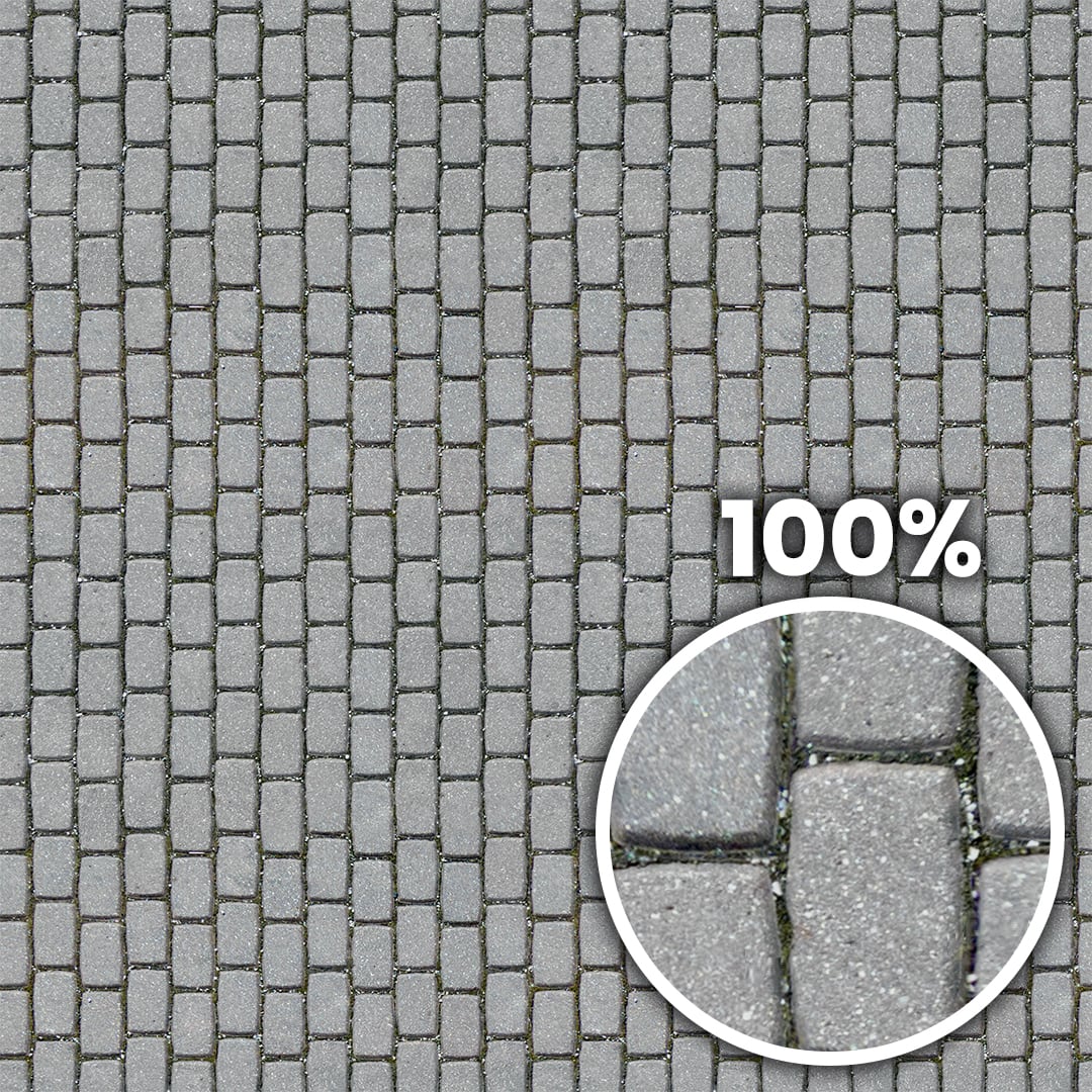 Tiling preview of a rectangular concrete pavement with grass between