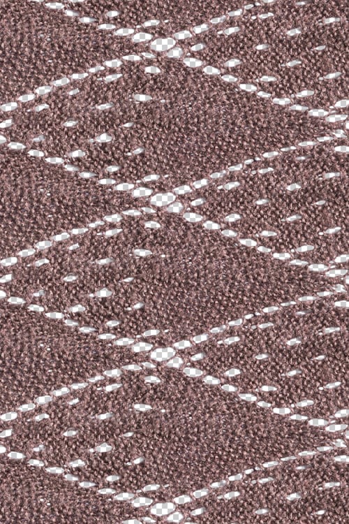 Close-up of a diamond pattern brown scarf with holes