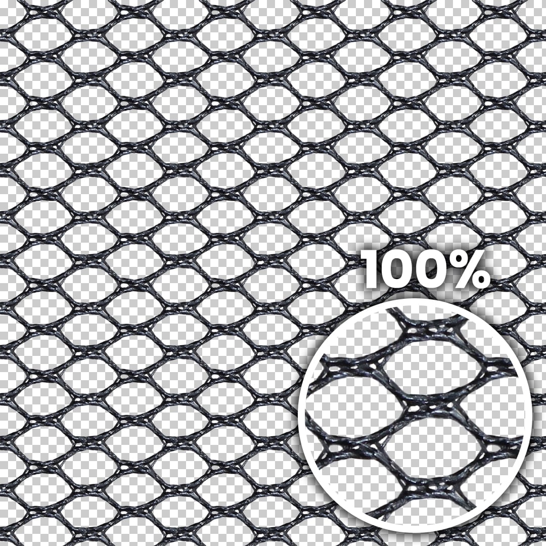 Tiling preview of a black plastic mesh with transparent background