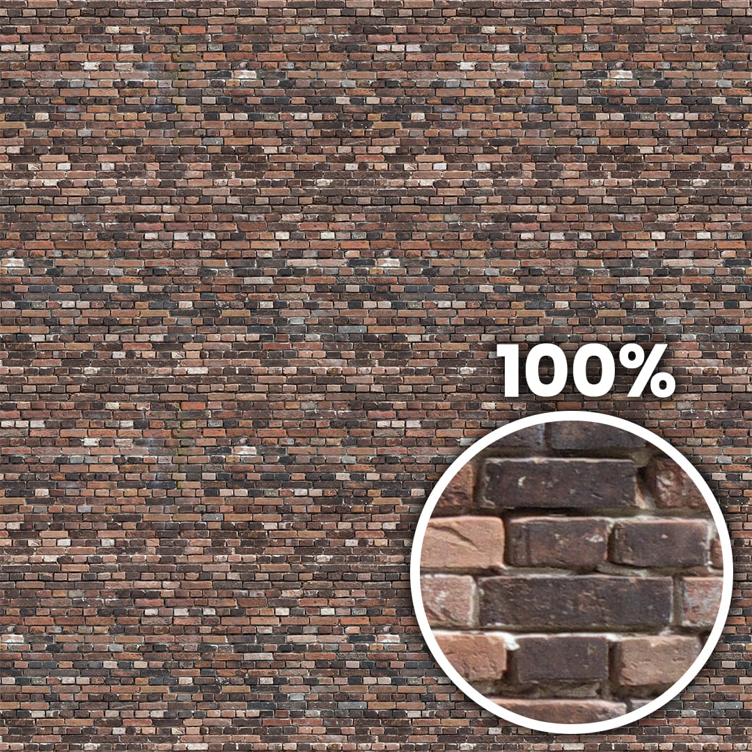 Tiling preview of a brick wall with dark aged bricks