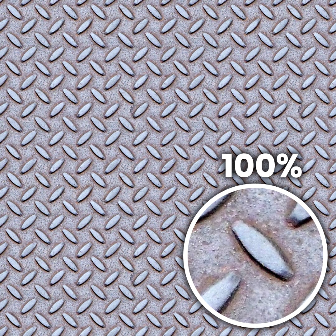 Tiling preview of a metal surface with anti slip feature