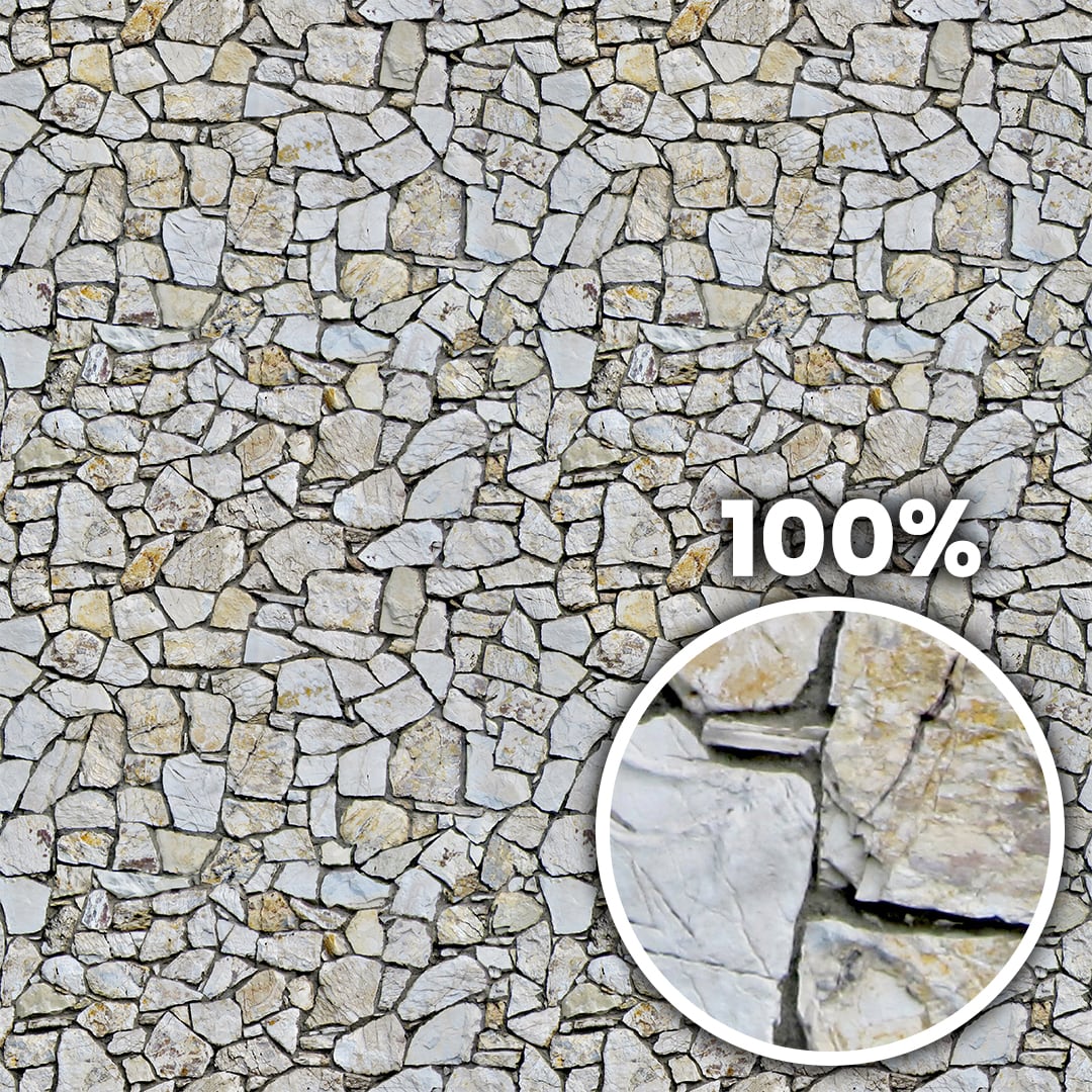 Tiling preview of an irregular stone wall