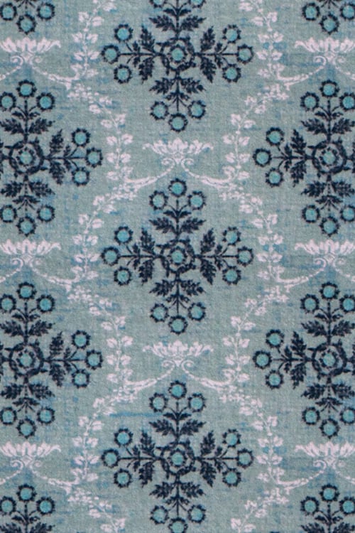 Blue Victorian Floral Wallpaper