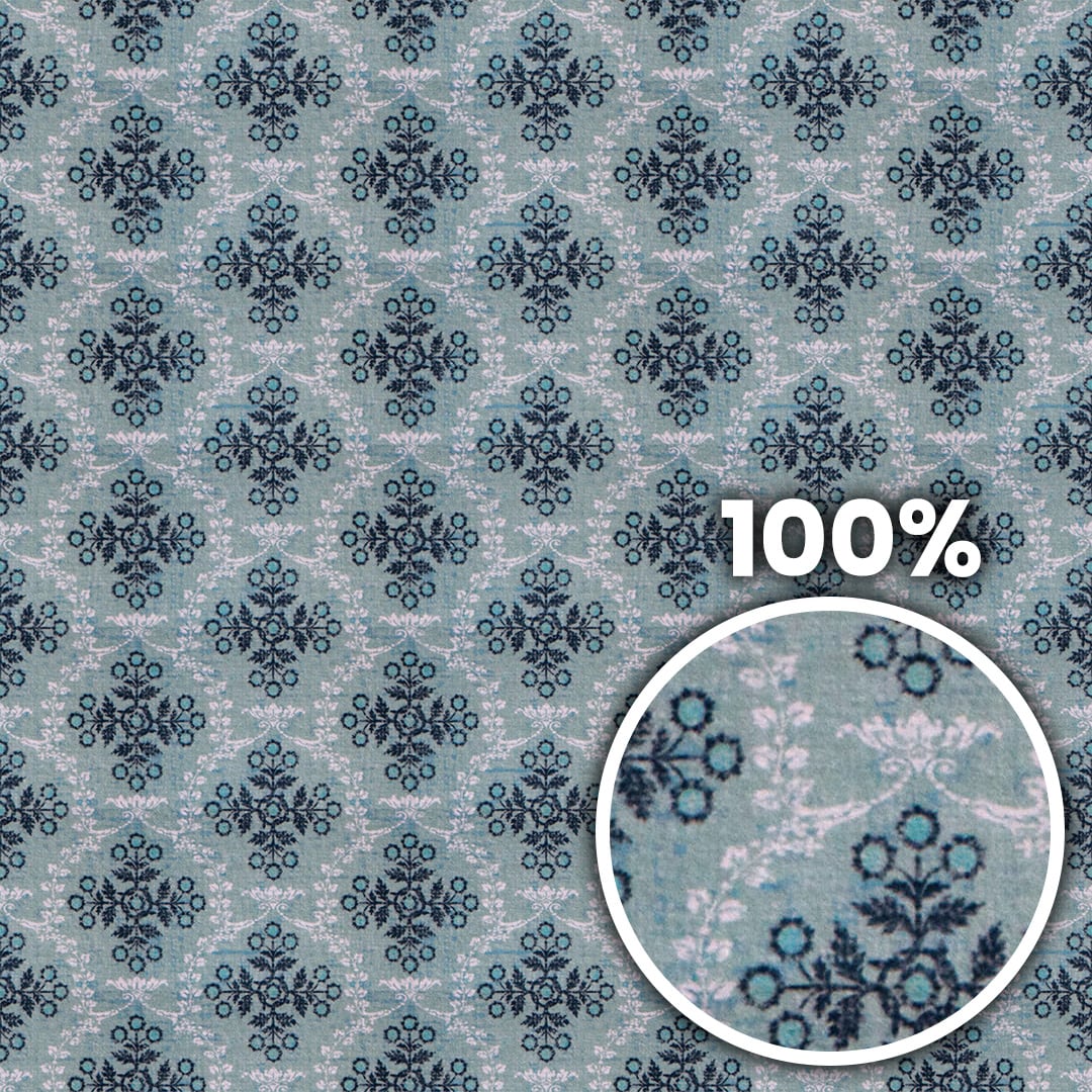 Tiling preview of a blue Victorian floral wallpaper
