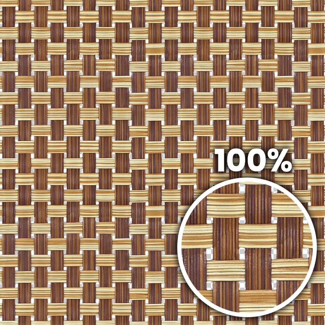 Tiling preview of woven strips of rattan of different shades with transparent background