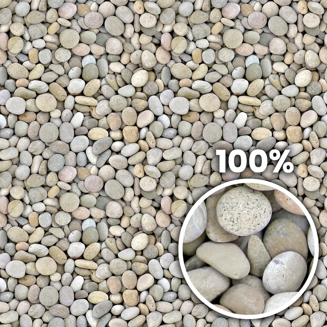 Tiling preview of colorful round river stones
