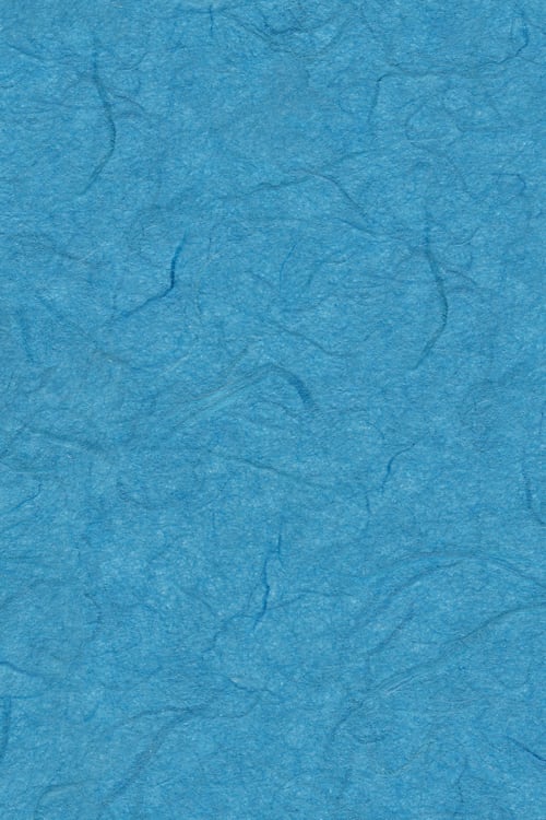 Handmade Blue Paper with Fibers