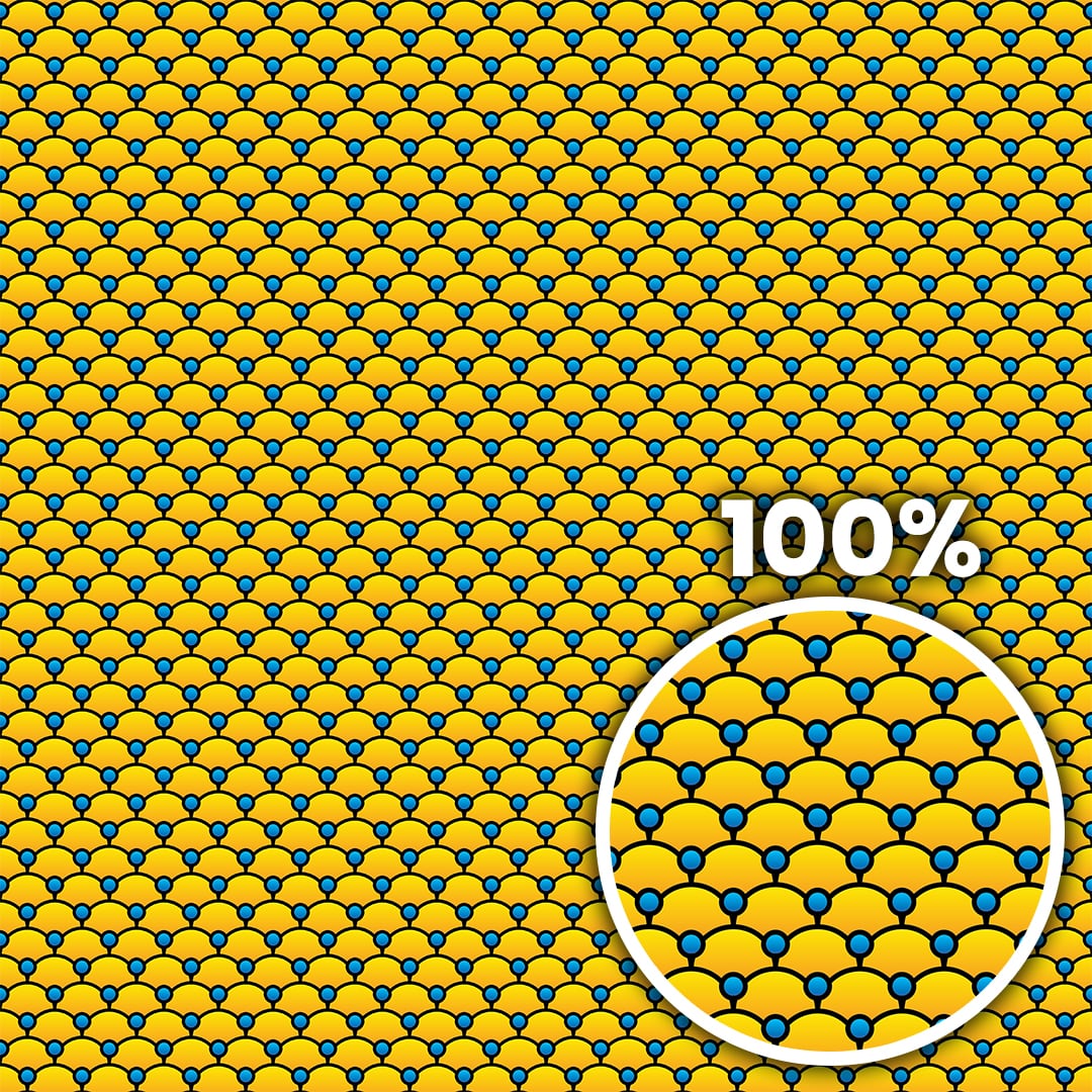 Tiling preview of abstract yellow wave pattern with small blue circles