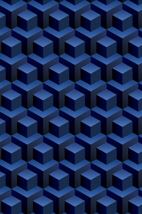 Blue Isometric Cubes Pattern