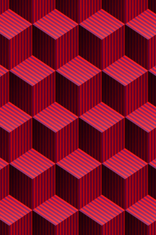 3D Isometric Cubes with Stripes