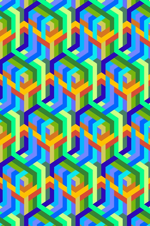 Multicoloured Intertwined 3D Lines