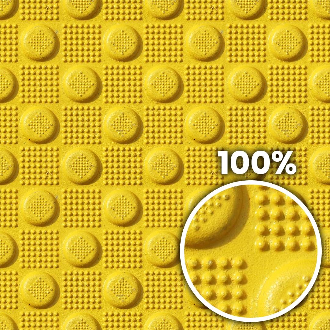 Tiling preview of an anti-slip metal footing with round bumps