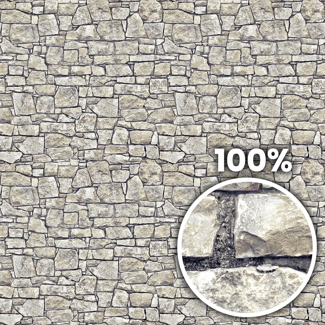 Tiling preview of a stone wall with irregular chiseled stones