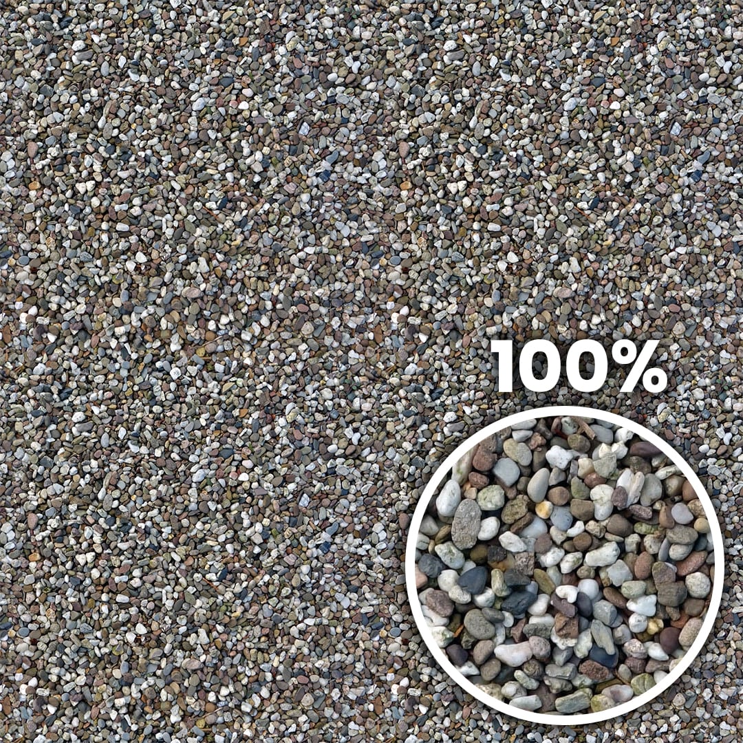 Tiling preview of a field of multicolored, desaturated round river pebbles