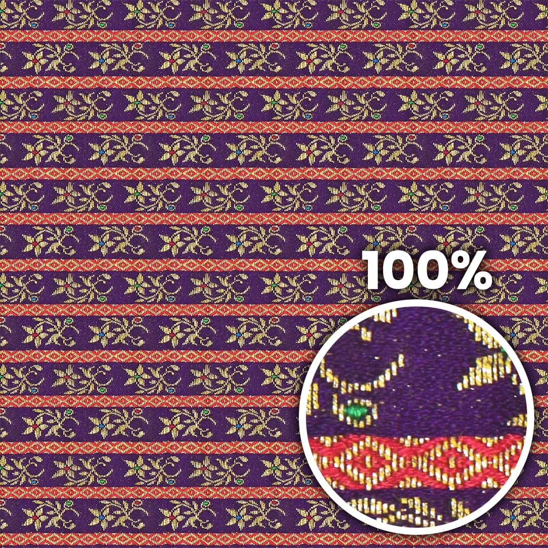 Tiling preview of a colorful hand embroidery floral cloth with geometric rhomb shapes