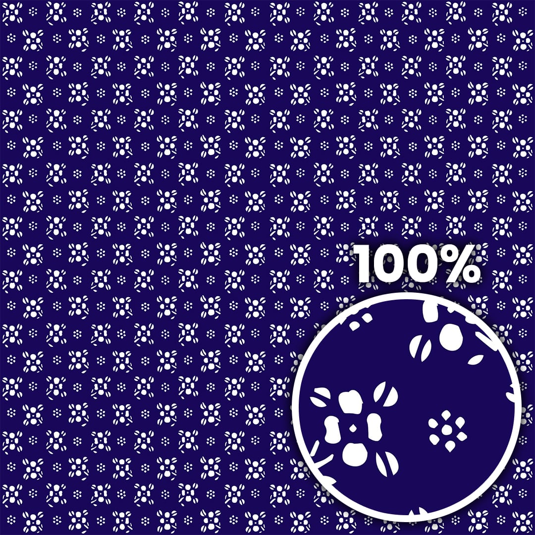 Tiling preview of white floral pattern on a dark purple background