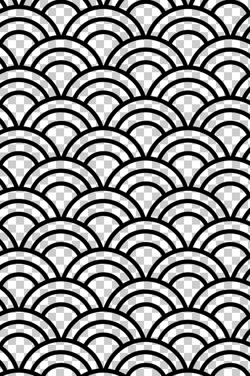 Abstract Fish Scale Outline Pattern