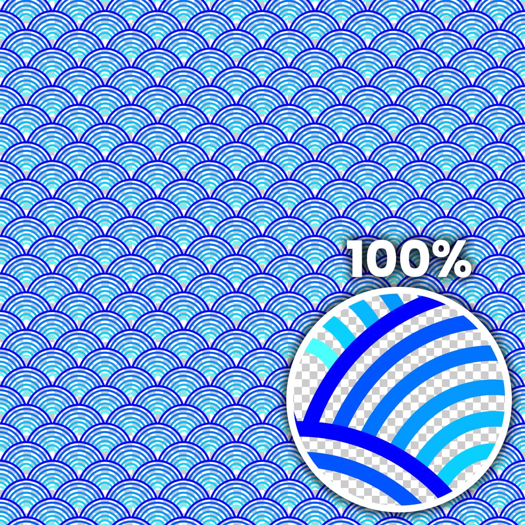 Tiling preview of a geometric wave pattern with dark and light blue shades with transparent parts