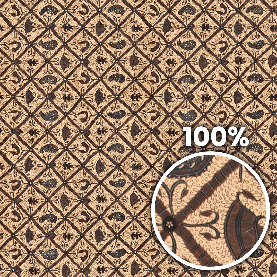 Tiling preview of a hand painted batik with diamond shapes and floral motifs